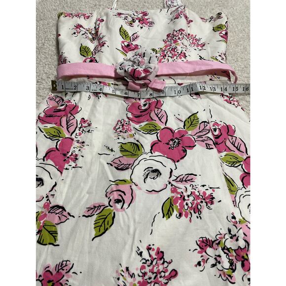 Ann Taylor Loft Floral Dress Womens Sz 10 Removable Straps White Pink *tiny flaw - Picture 2 of 10